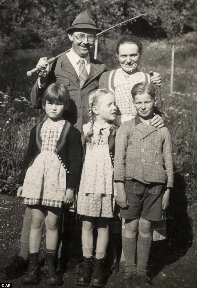 A picture of Heinrich Himmler with his family.