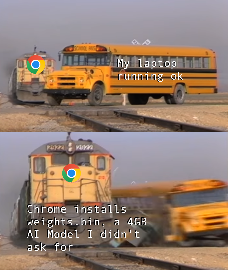 Check your storage for a 4GB AI model if you use Chrome